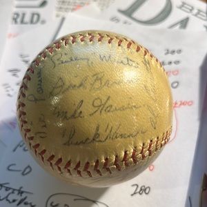 1958 Cleveland Indians Team Autographed Baseball